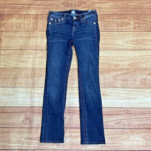 True Religion Slim Straight Jeans 26 Flap Pockets‎ Echo Super Stretch Low Rise